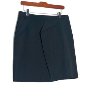 Anthropologie Acote Asymmetrical Black Mini Skirt